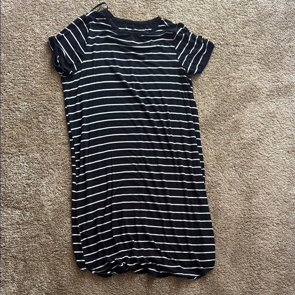 Torrid Black and White Striped Mini Dress